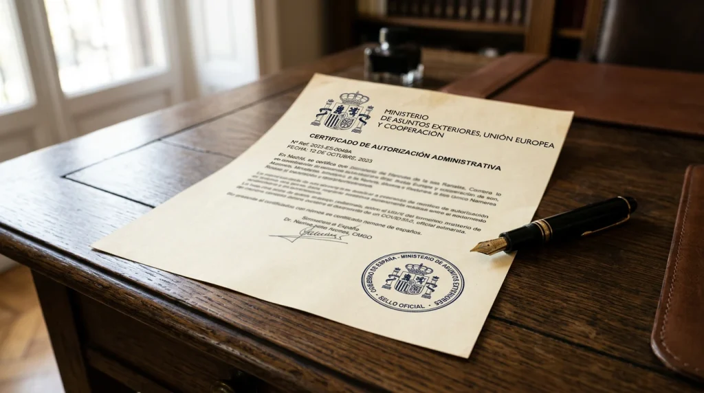 Sello institucional sobre un documento oficial relacionado con la integridad de competiciones deportivas y apuestas